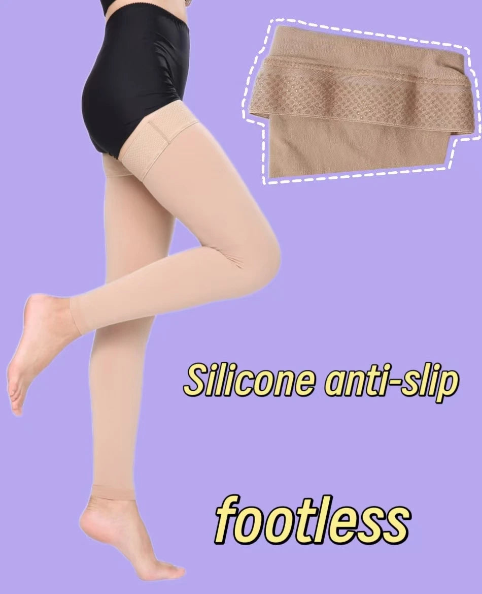 Footless Thigh-High Compression Stockings
