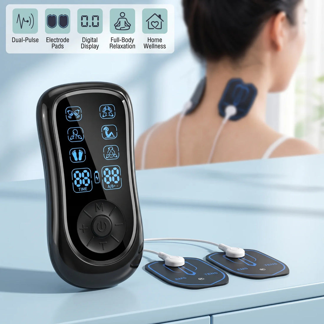 Dual-Channel TENS EMS Muscle Stimulator