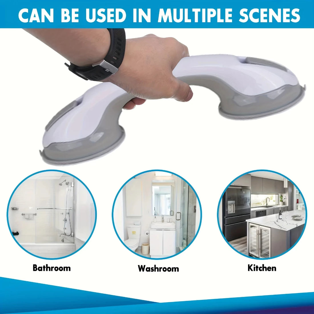 Straight Suction Cup Bathroom Grab Bar
