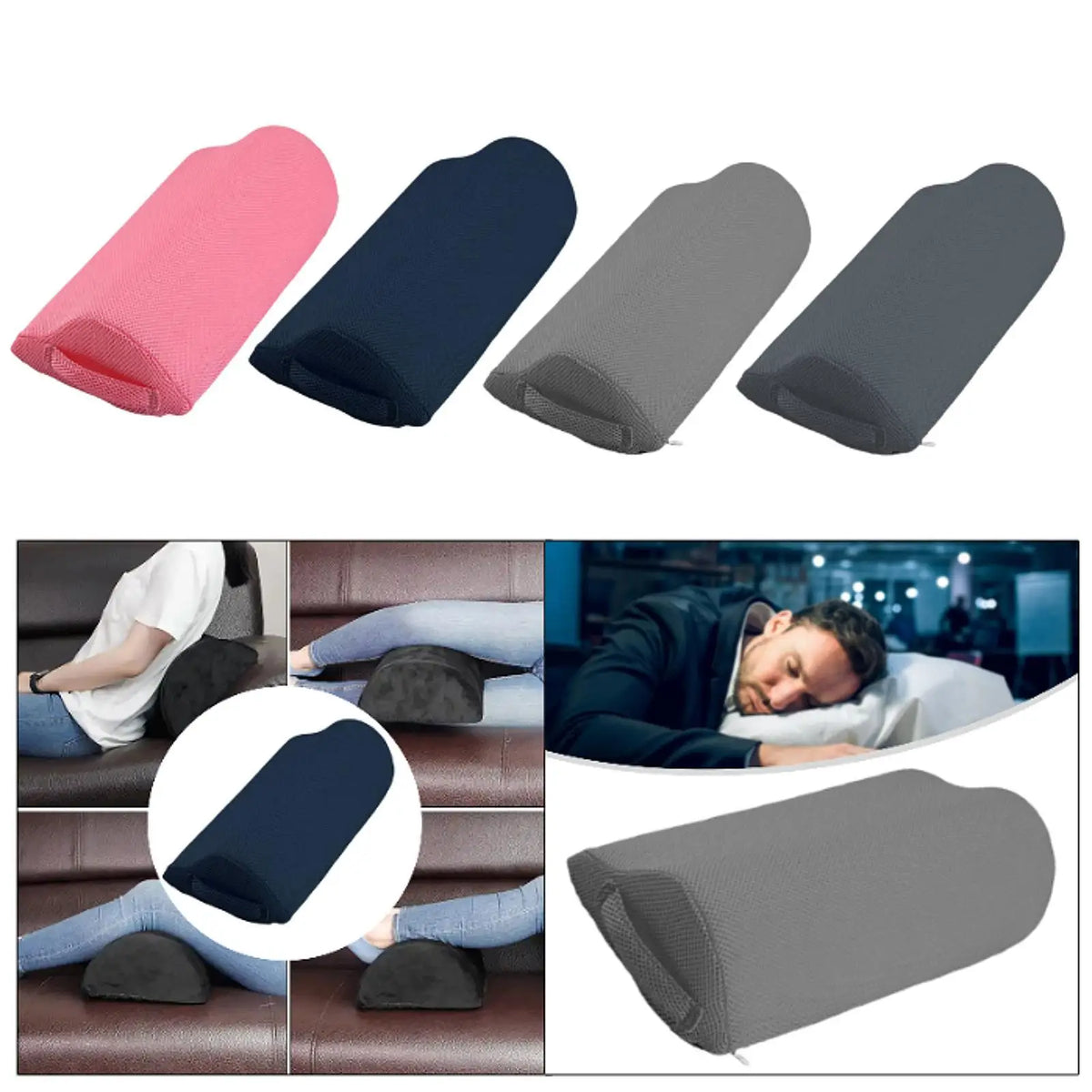 Under Knee Footrest Pillow, Ergonomic Half Moon Bolster