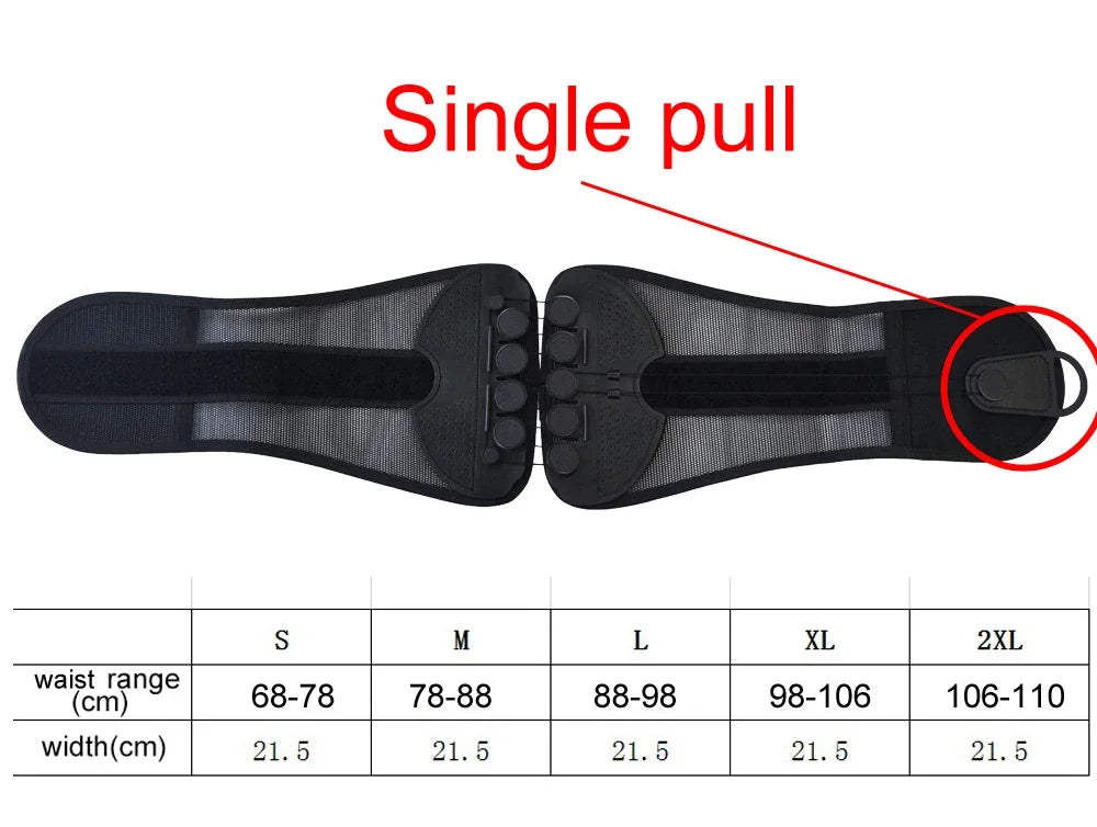 Adjustable Rope Pulley Lower-Back Support Belt