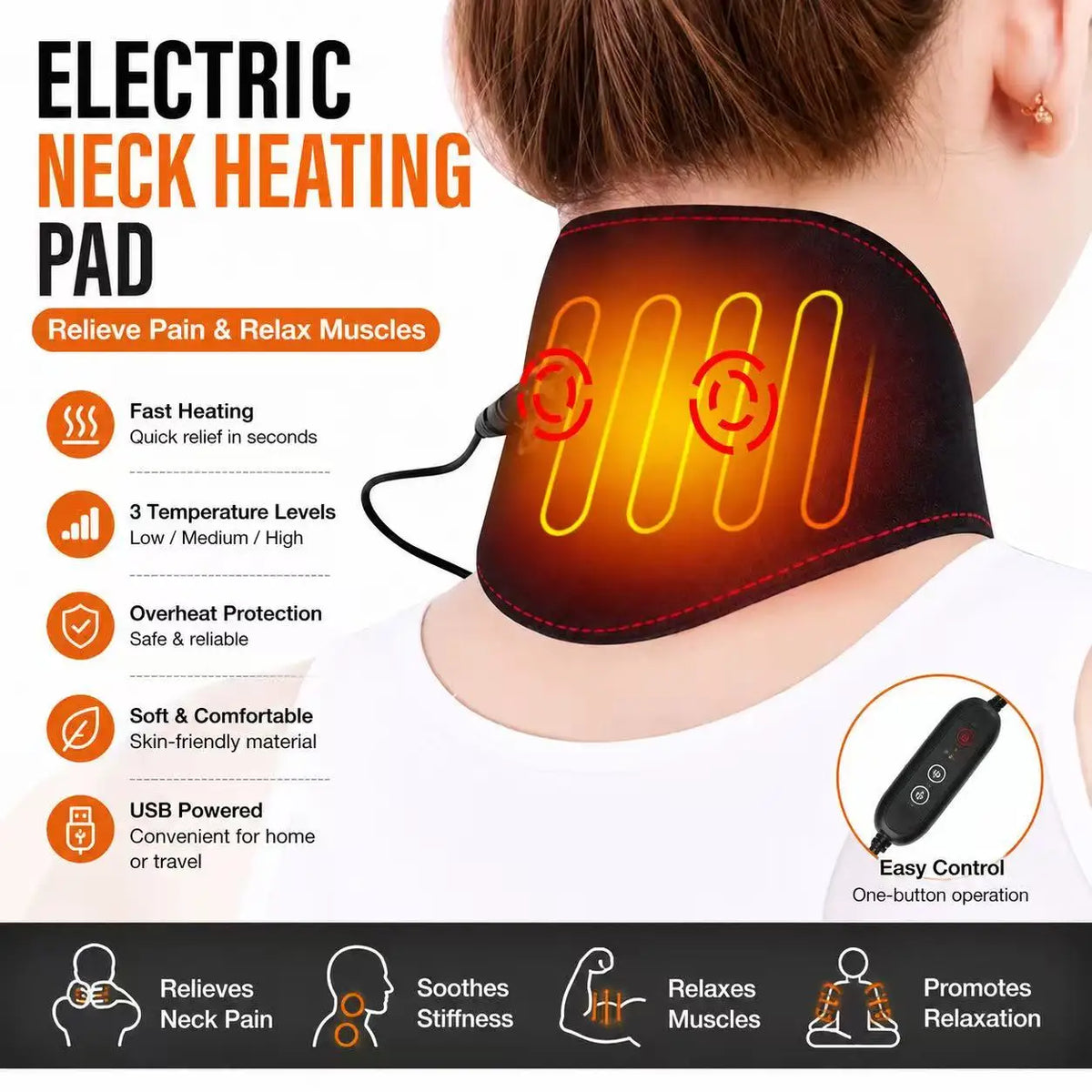 USB Electric Neck and Shoulder Heating Pad