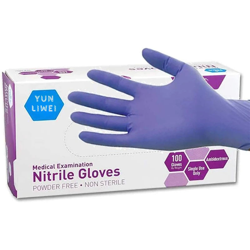 Purple Powder-Free Nitrile Gloves, Latex-Free