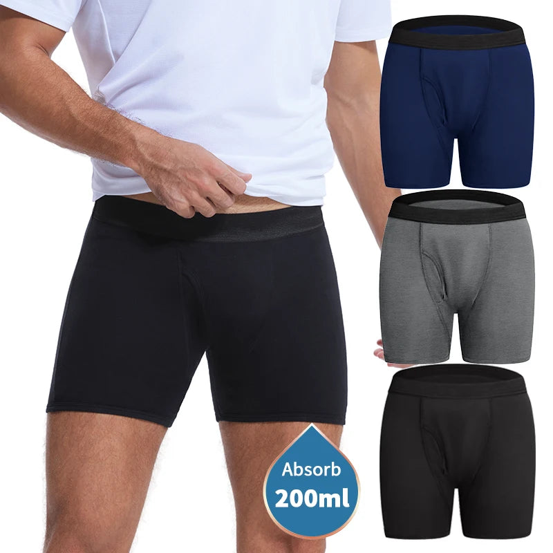 Men's Washable Incontinence Boxer Briefs
