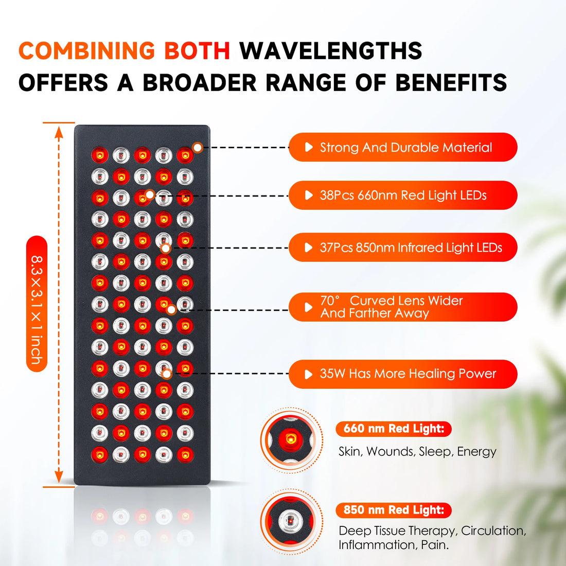 75-LED Red and Near-Infrared Light Panel