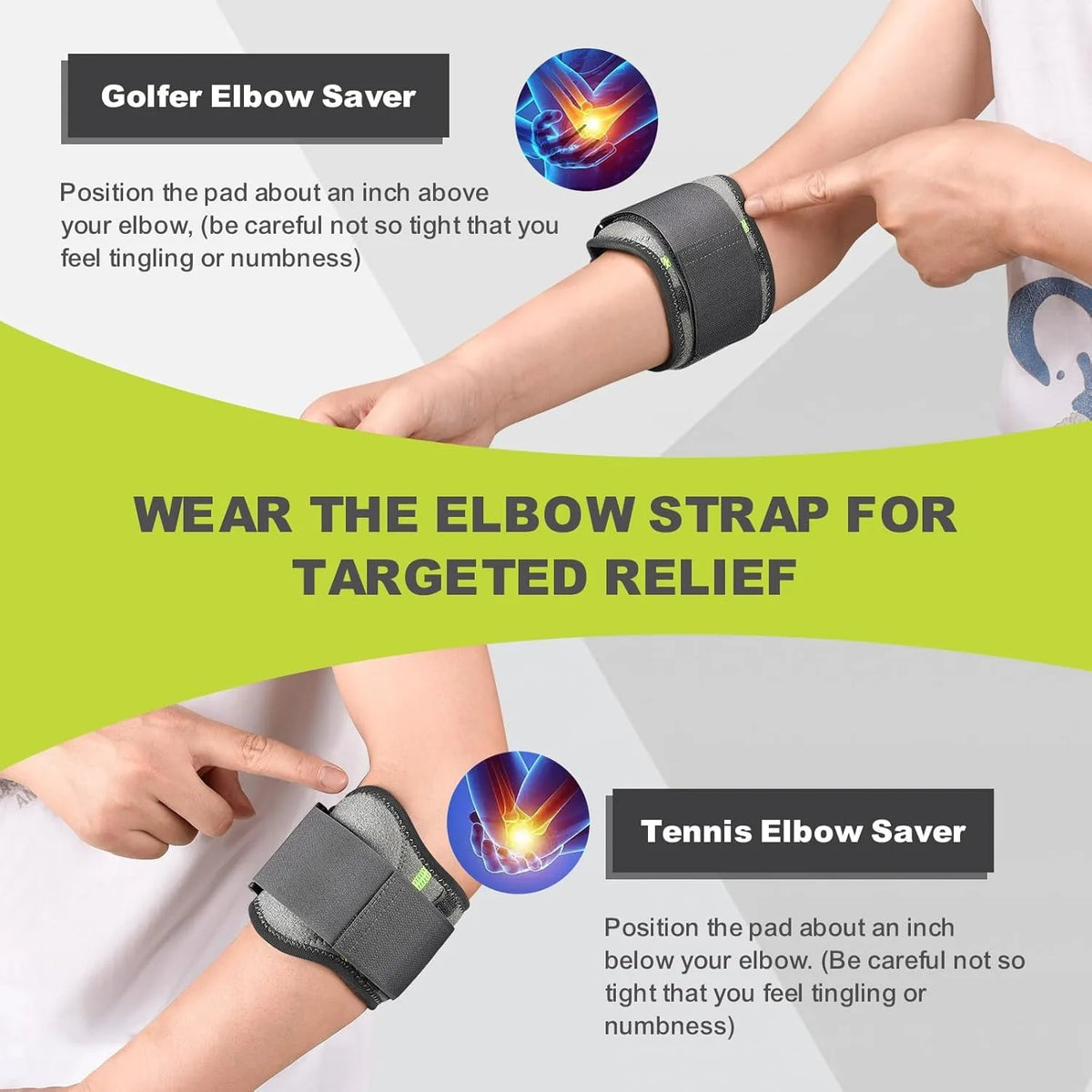 Knitted Elbow Strap with Gel Pad