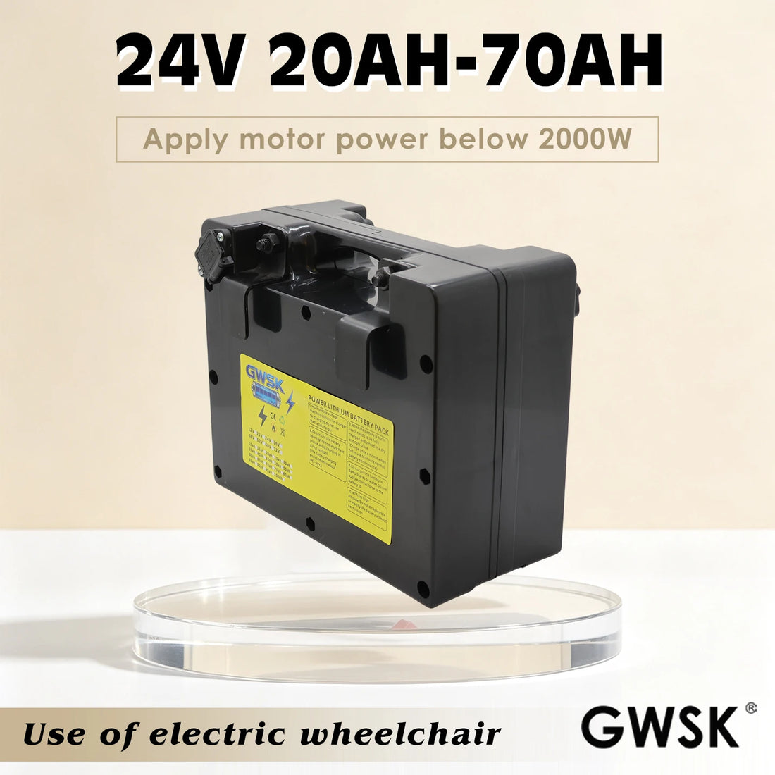 24V Lithium Battery for Electric Wheelchairs with Charger