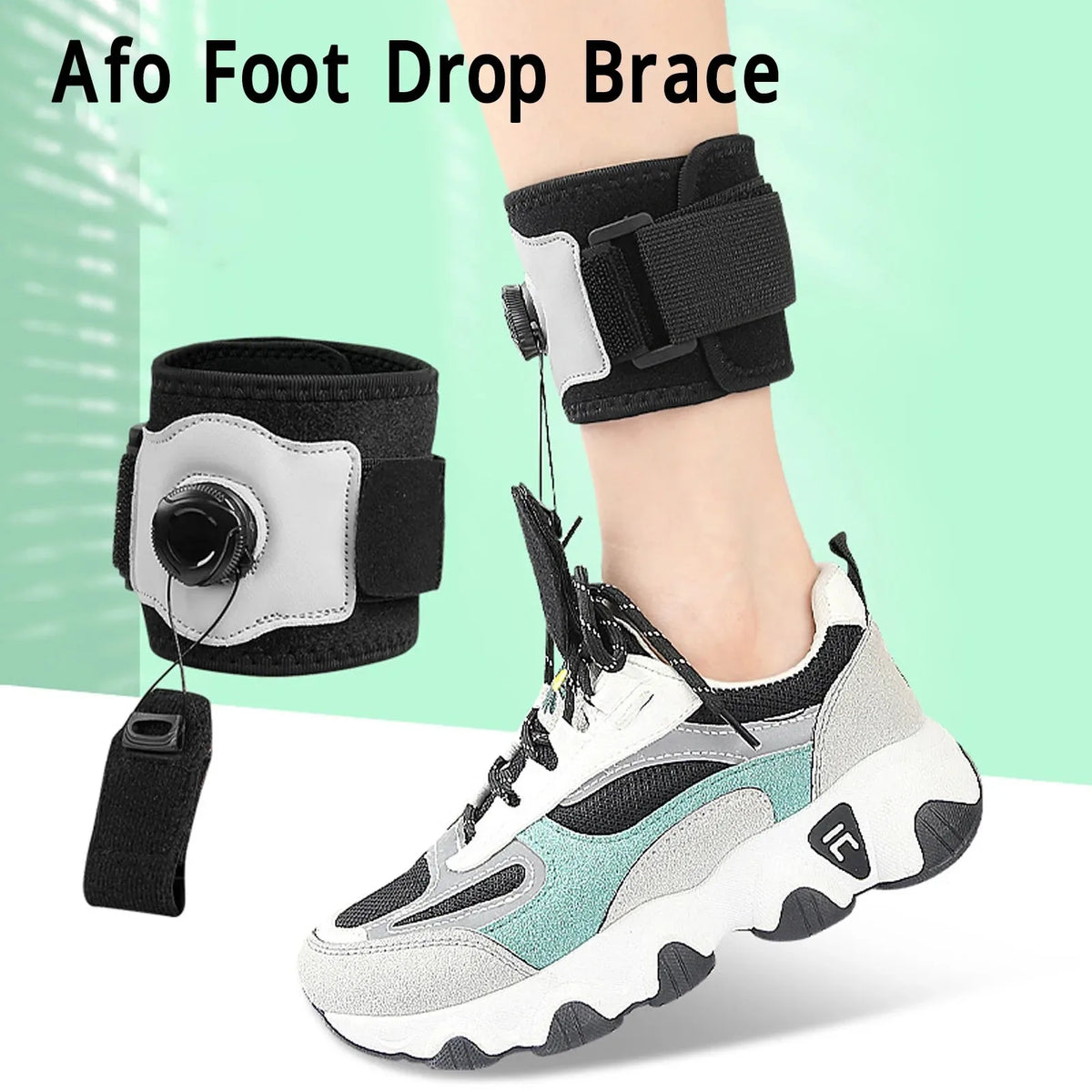 Adjustable Foot Drop Brace for Walking with Shoes