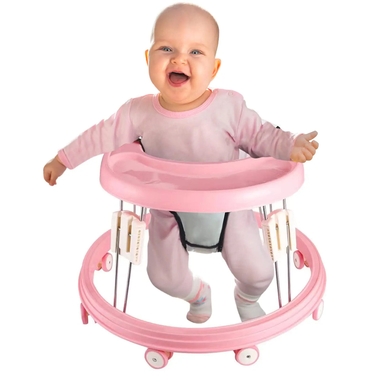 Foldable Baby Walker with Brake and 5 Height Settings
