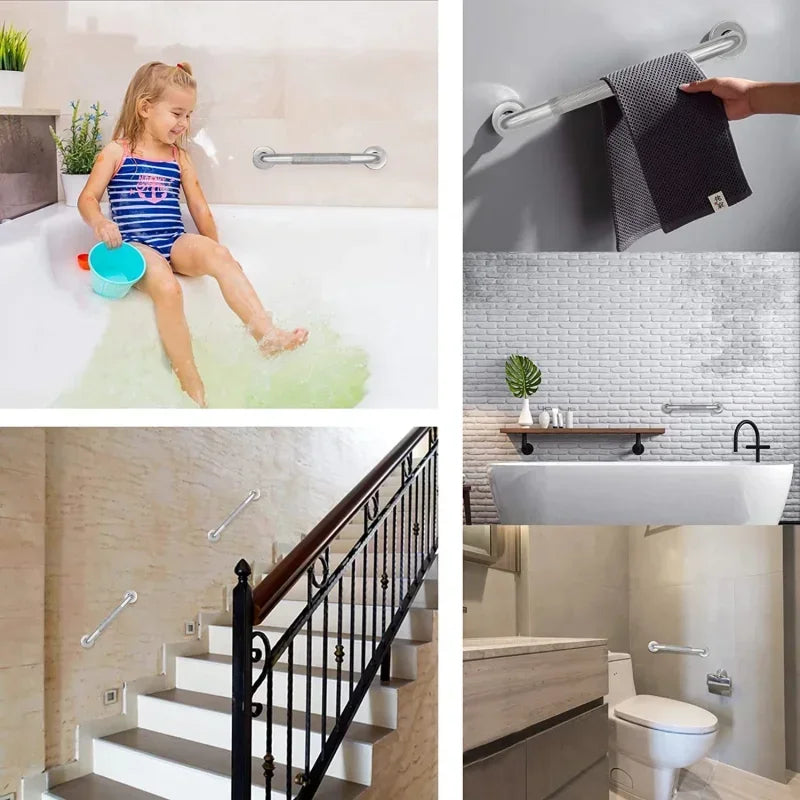Stainless Steel Wall-Mounted Bathroom Grab Bar