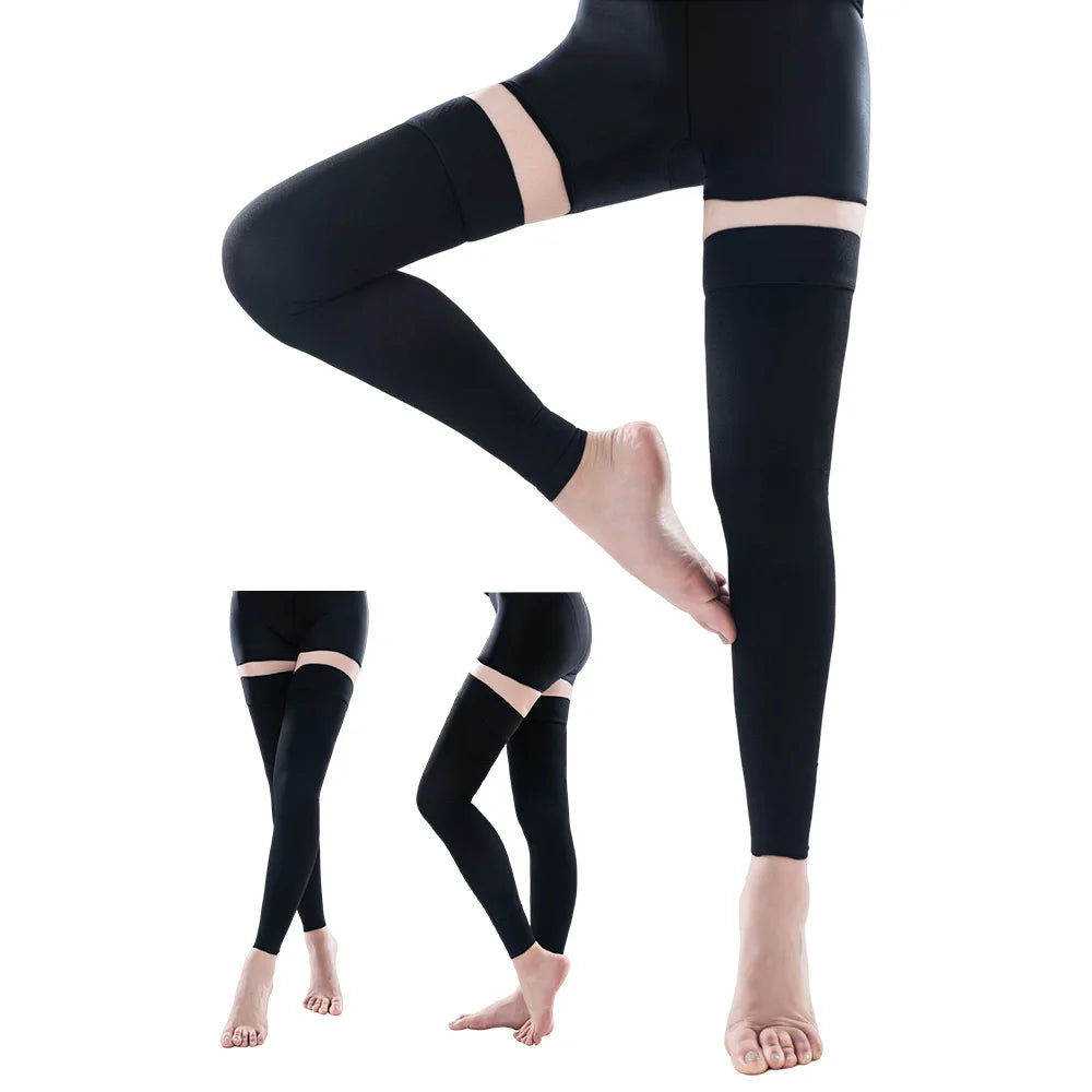Footless Thigh-High Compression Stockings, 23–32 mmHg