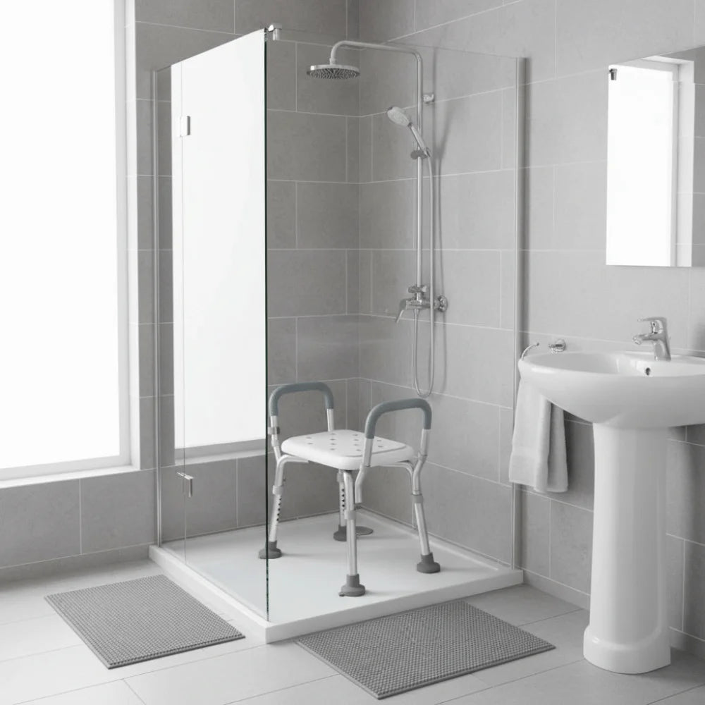 Adjustable Anti-Slip Shower Seat with Backrest