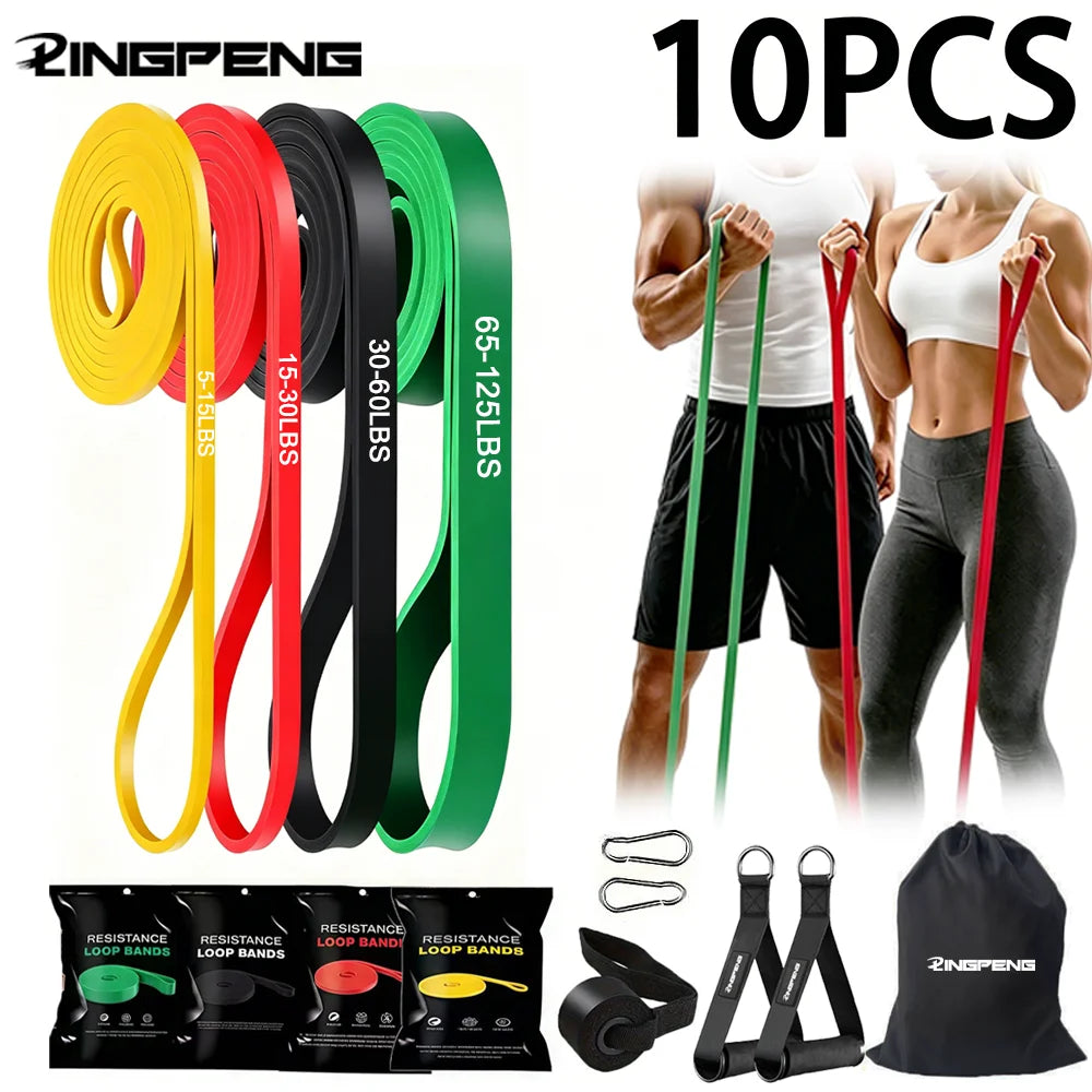 10-Piece Resistance Bands Set with Pull Straps