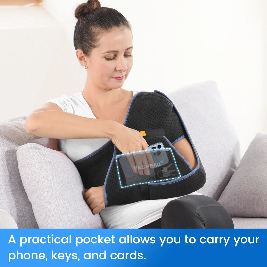 Adjustable Shoulder Sling with Storage Pocket