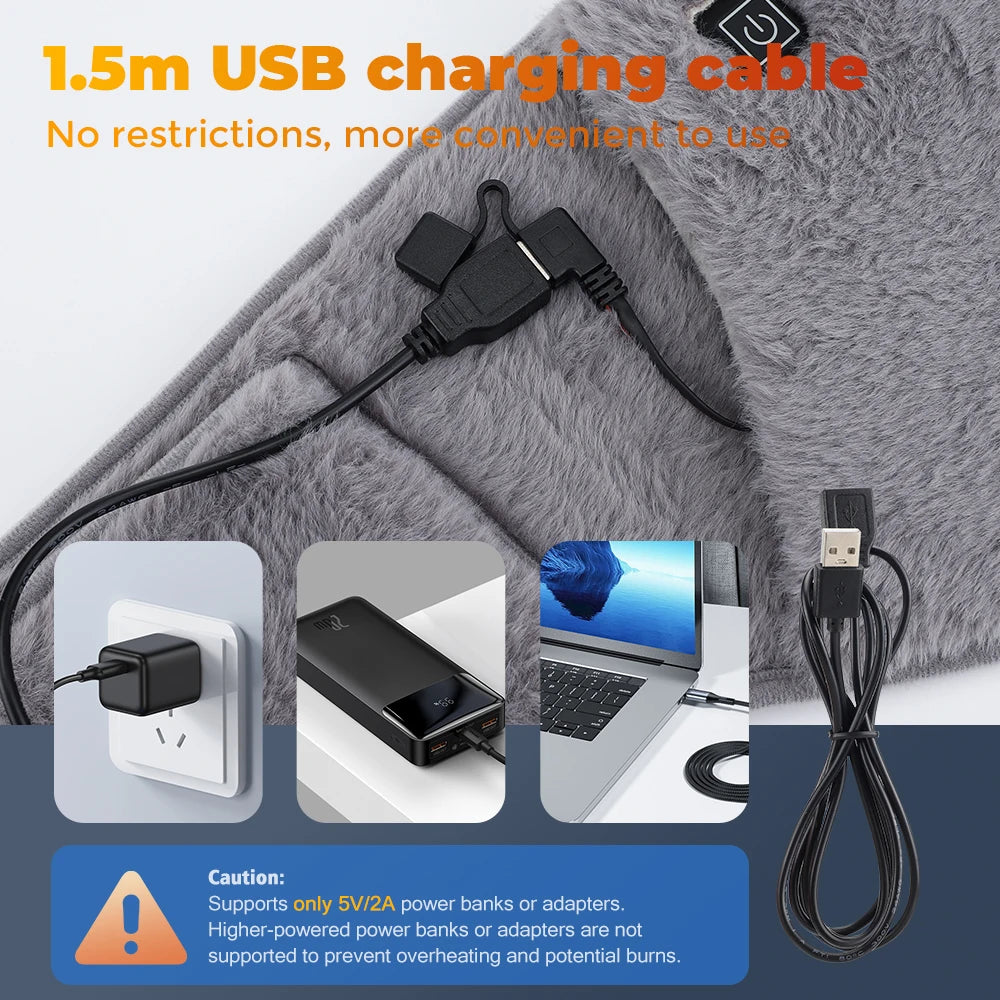 Graphene Heating Pad, 3 Levels, USB Rechargeable Abdominal Warmer