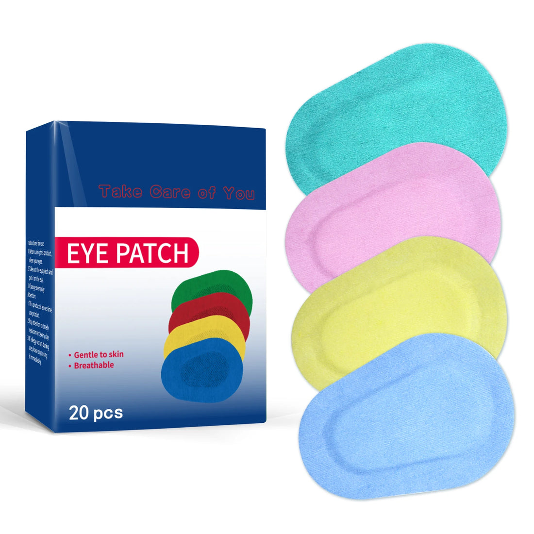 Colorful Adhesive Eye Patches, 60 Count