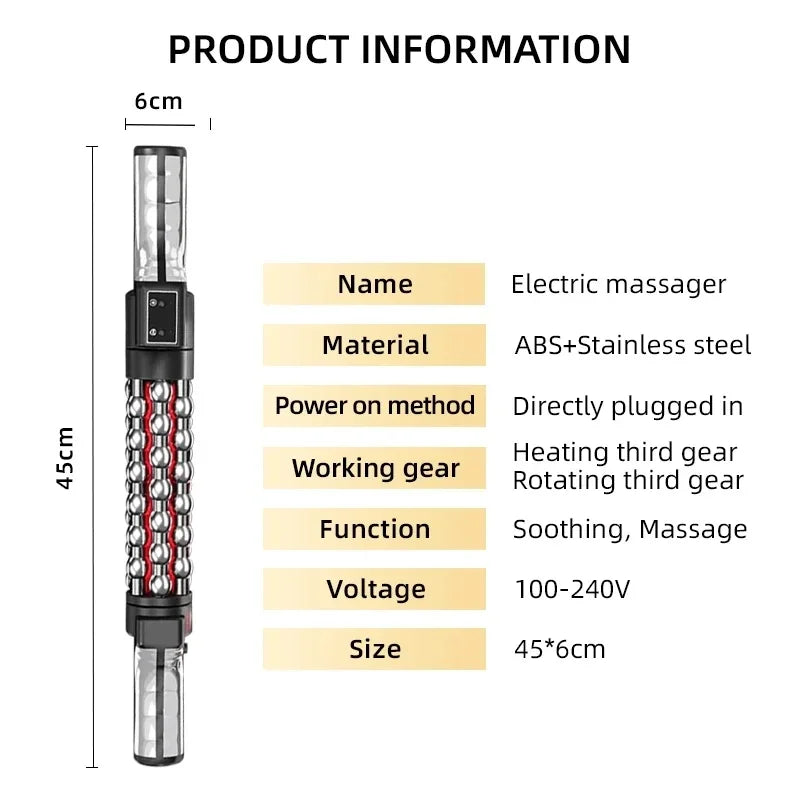 Heated Rotating Massage Roller with Heat