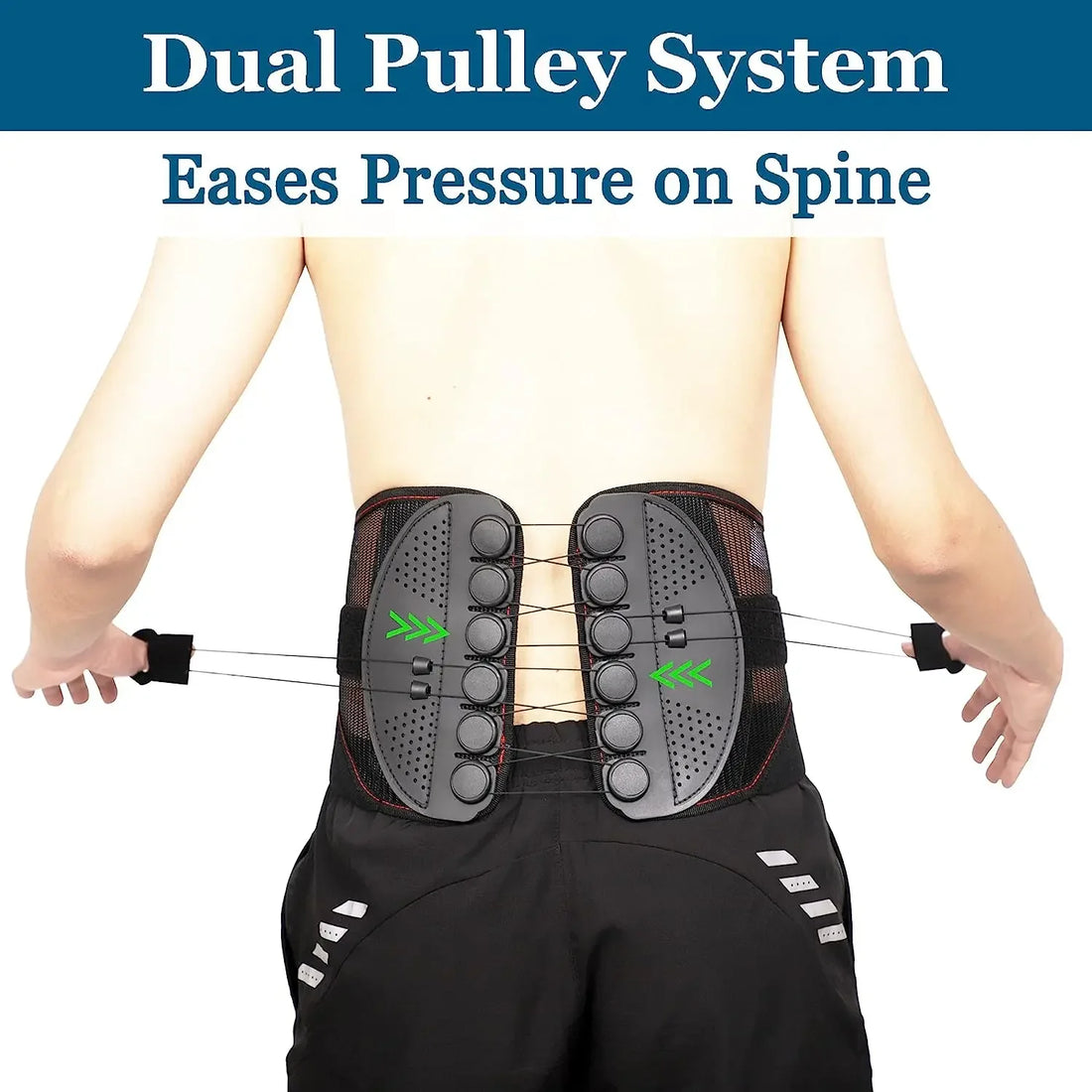 Adjustable Rope Pulley Lower-Back Support Belt