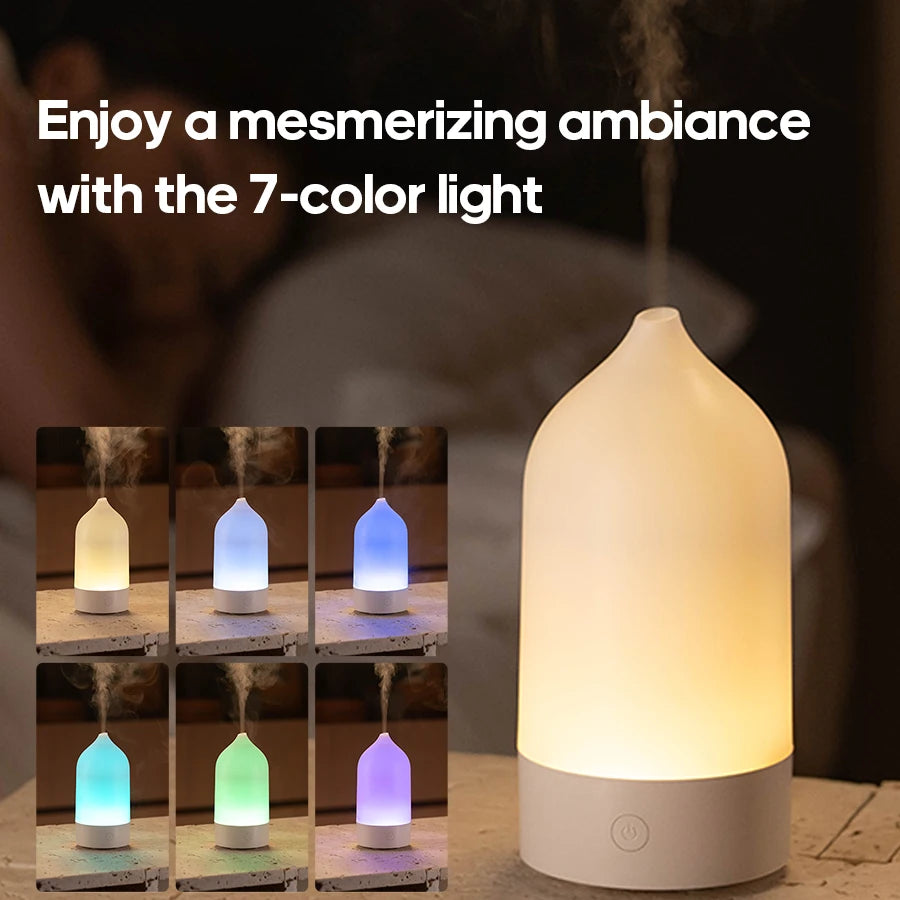 USB Ultrasonic Aroma Diffuser with 7-Colour LED Light