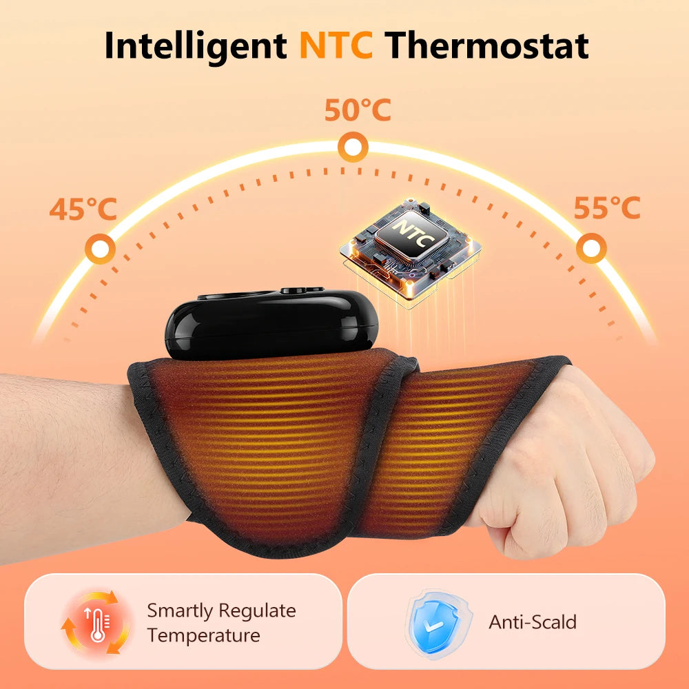 Cordless Wrist Massager with Heat, 4 Airbag Modes and 3 Warm Settings