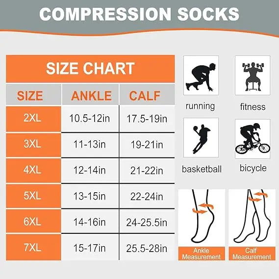 Plus-Size Knee-High Compression Socks, 15–20 mmHg