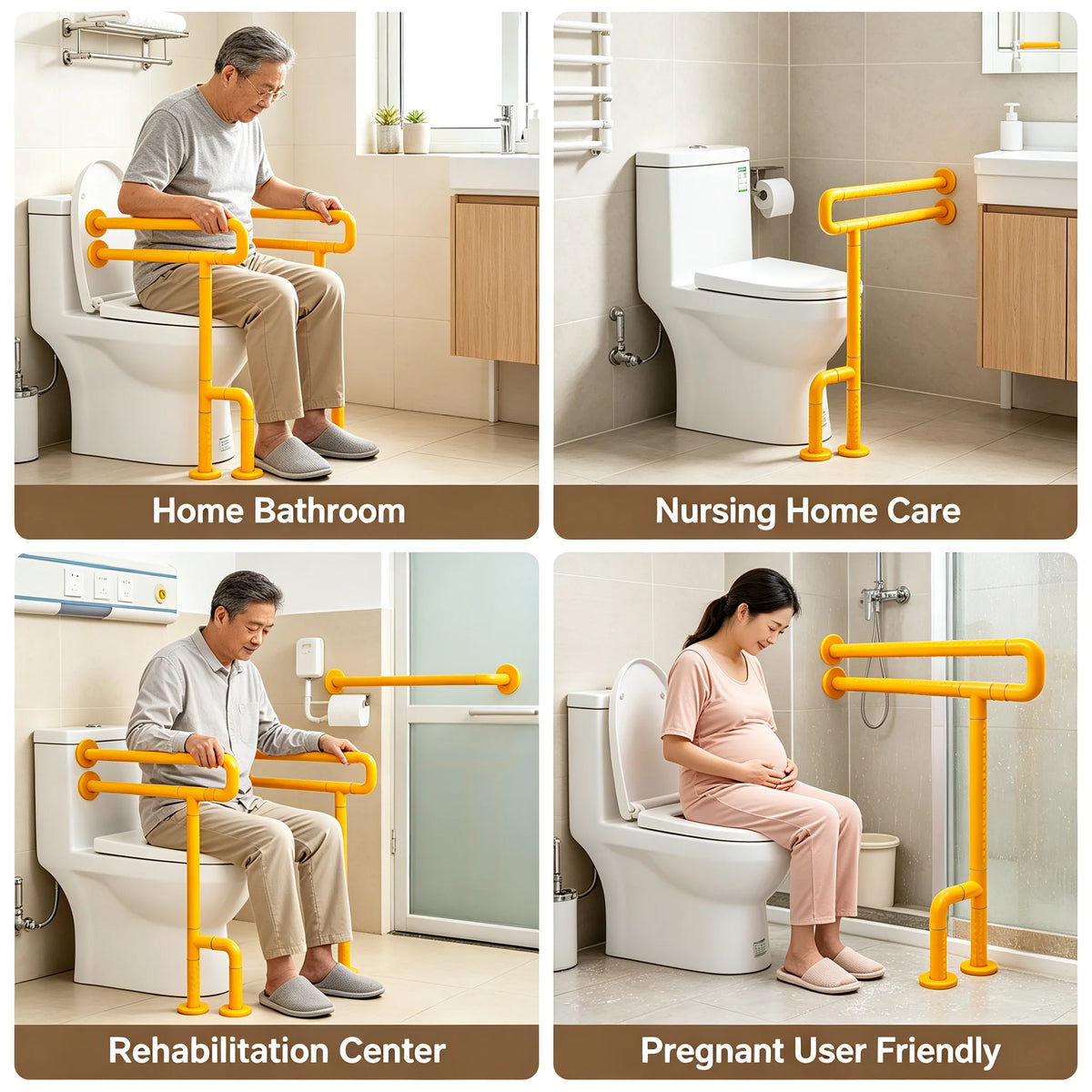 Bathroom Grab Bar Rail with Anti-Slip Grip