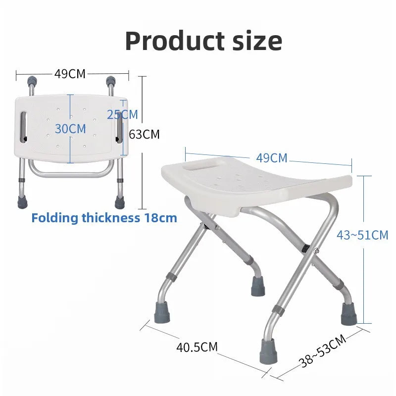 Foldable Shower Chair with Backrest