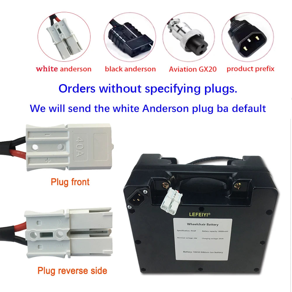 24V 30Ah Wheelchair Battery with Charger
