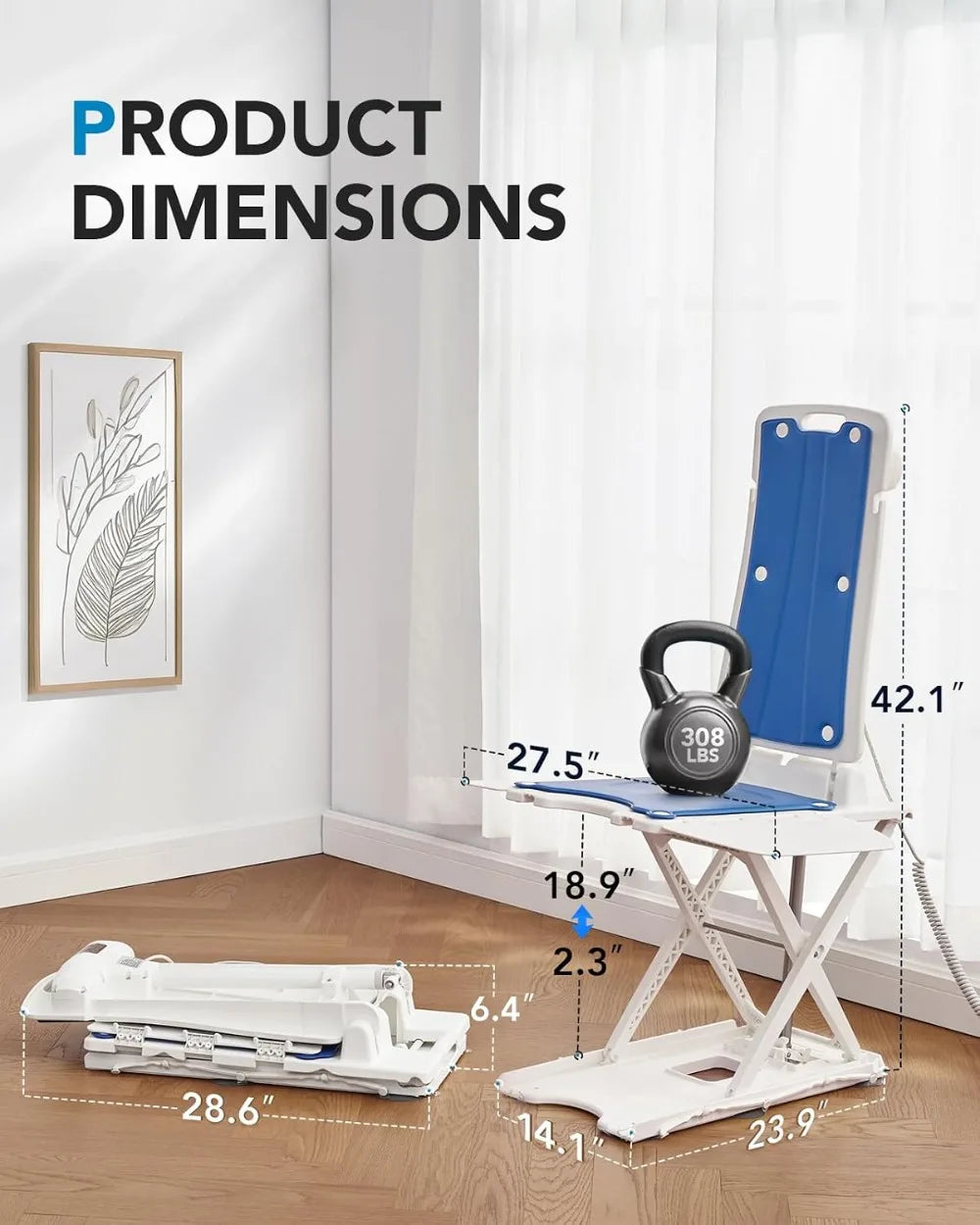 Electric Bath and Floor Lift with Remote