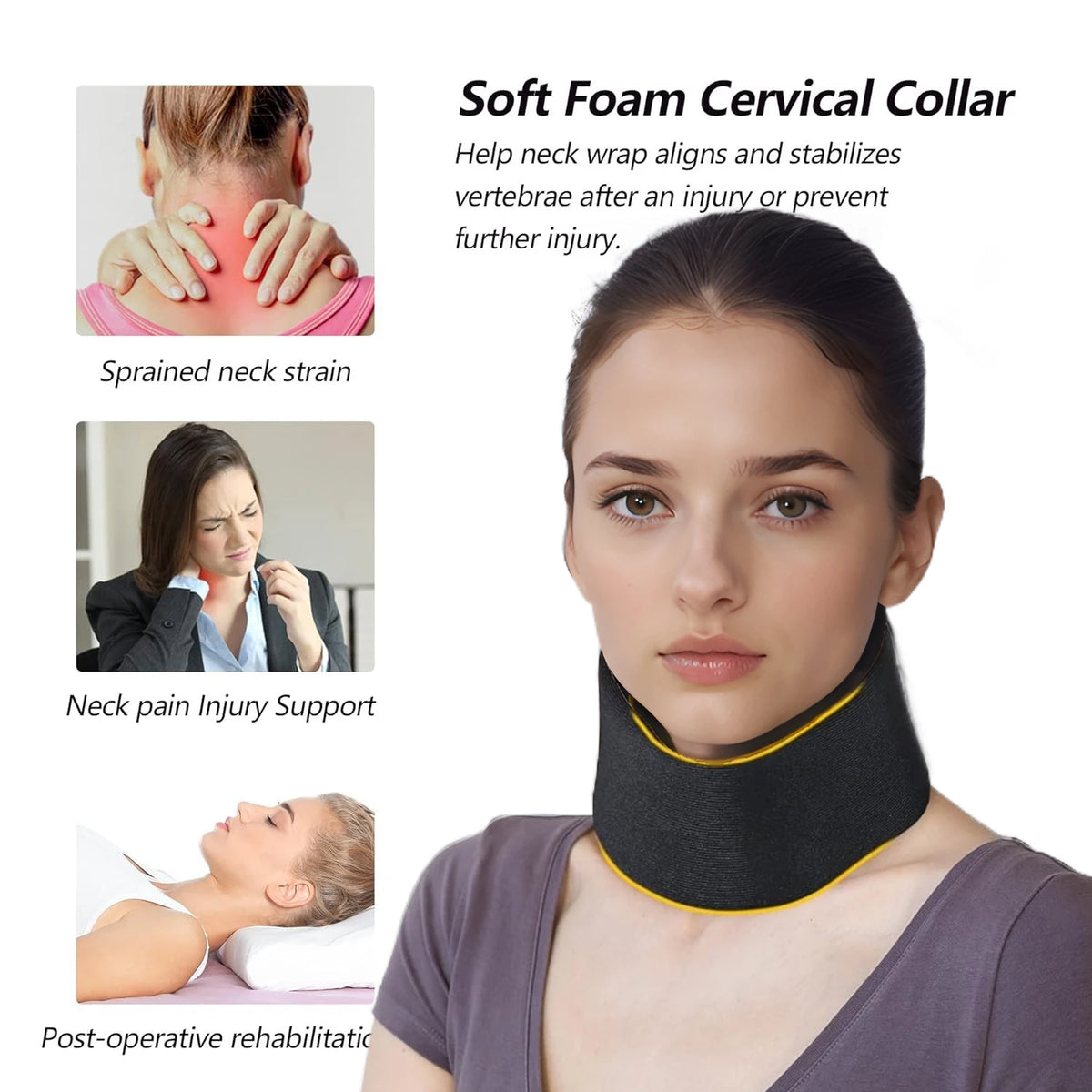 Soft Adjustable Neck Brace, Cervical Collar for Sleeping