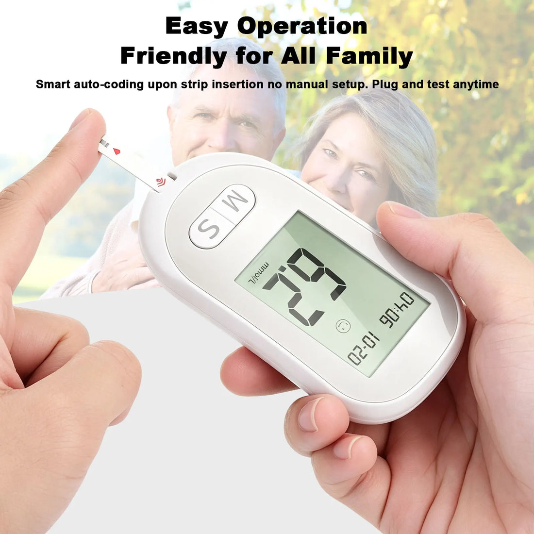 Blood Glucose Monitor Kit with 50 Strips and Lancets