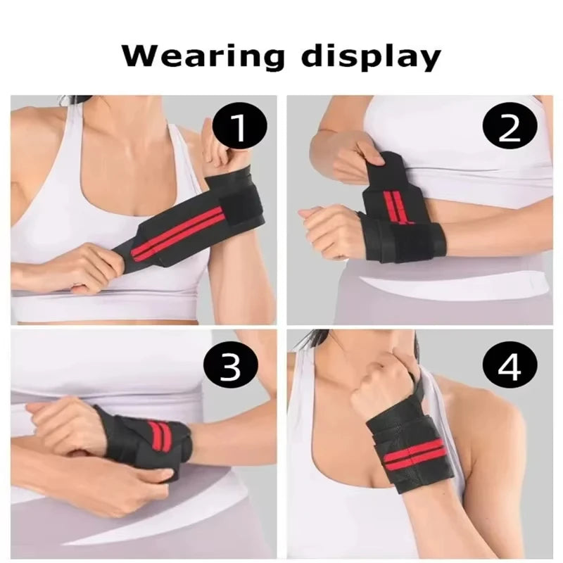 Adjustable Elastic Wrist Straps for Powerlifting, 1 Pair