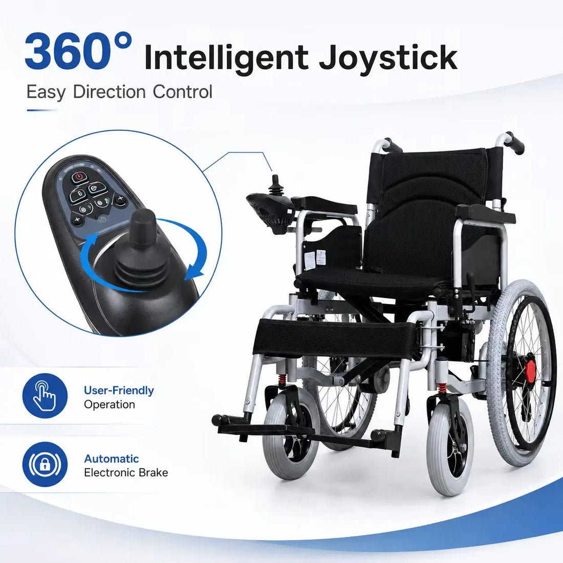 Foldable Dual-Motor Power Wheelchair