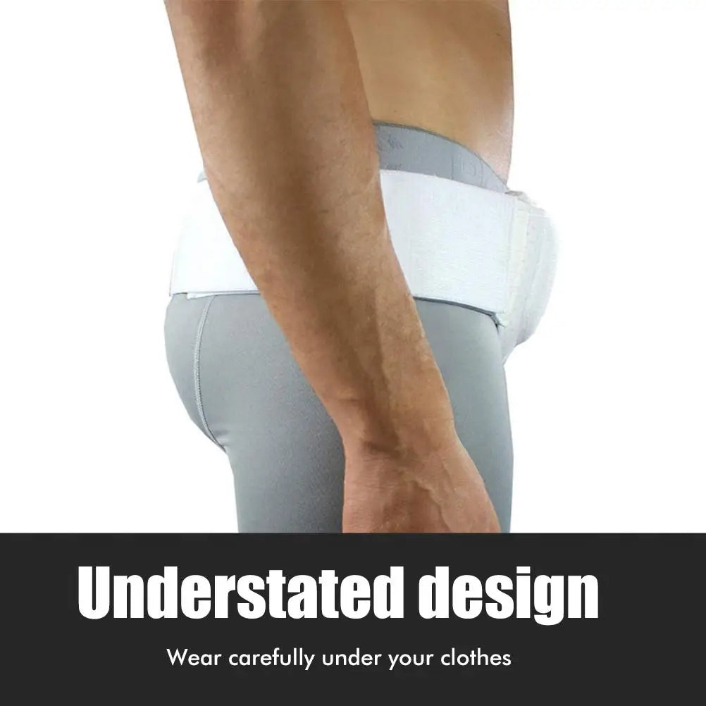 Adjustable Groin Hernia Support Belt with Removable Pads