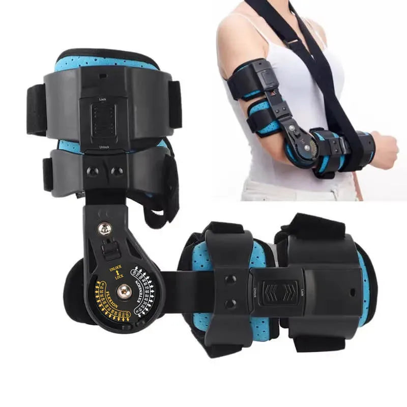 Adjustable Hinged Elbow Brace for Left or Right Arm