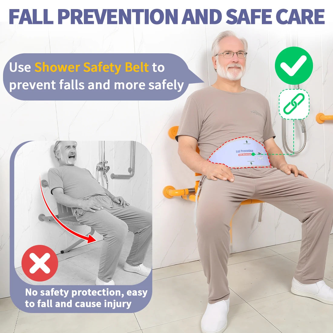 Adjustable Shower Chair Safety Belt