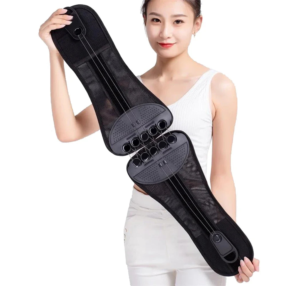 Adjustable Rope Pulley Lower-Back Support Belt