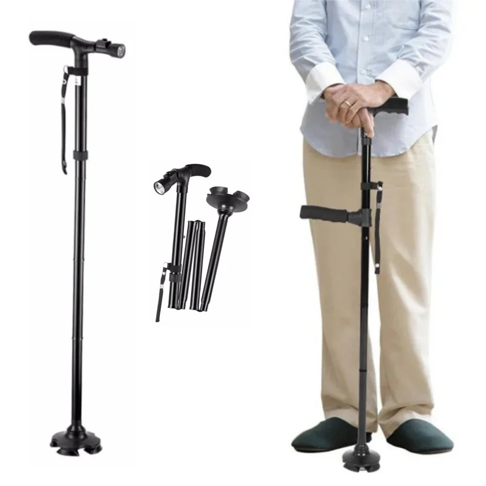 Folding Walking Cane with LED Light