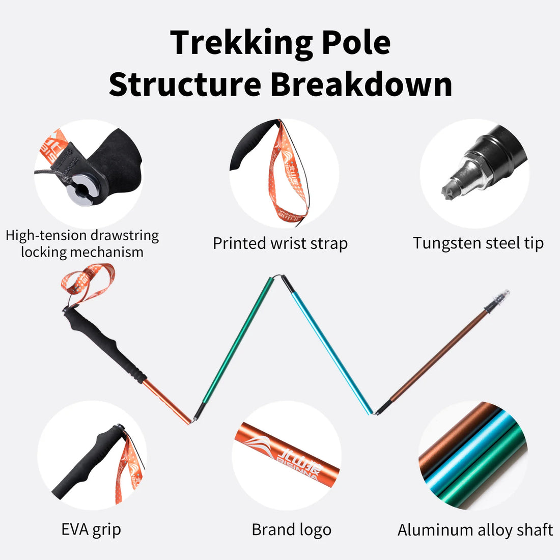 Foldable Trekking Poles, Pair