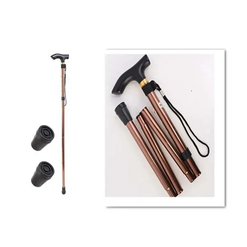 Adjustable Folding Walking Stick with Rubber Tip