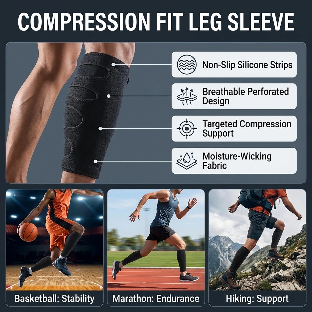 Breathable Calf Compression Sleeves – Pair