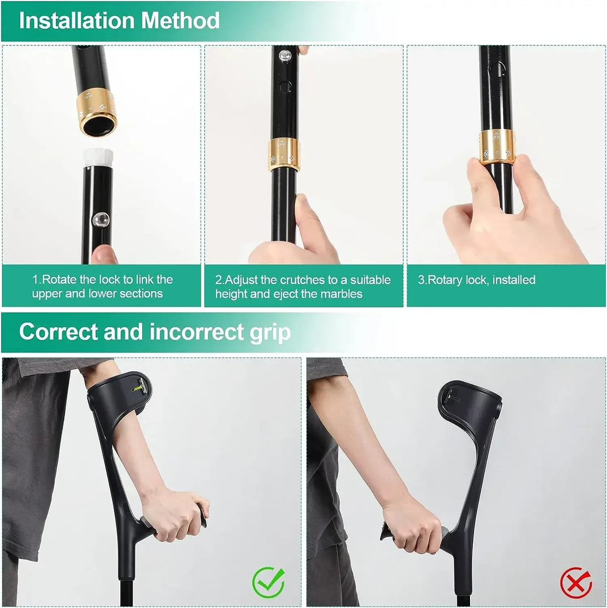 Adjustable Forearm Crutch with Cuff