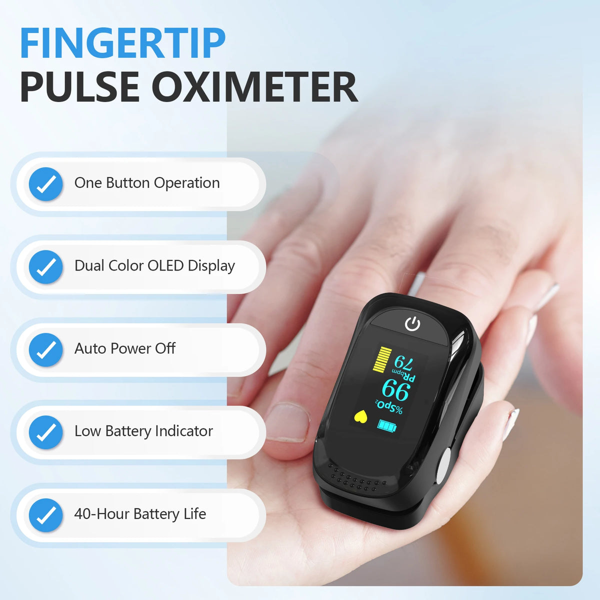 Medwell Fingertip Pulse Oximeter with OLED Display, Model C101A2