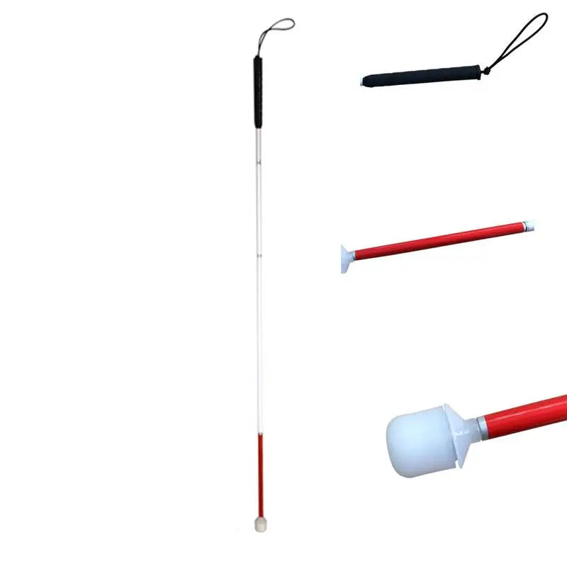 Reflective Aluminum Blind Cane with Rubber Tip