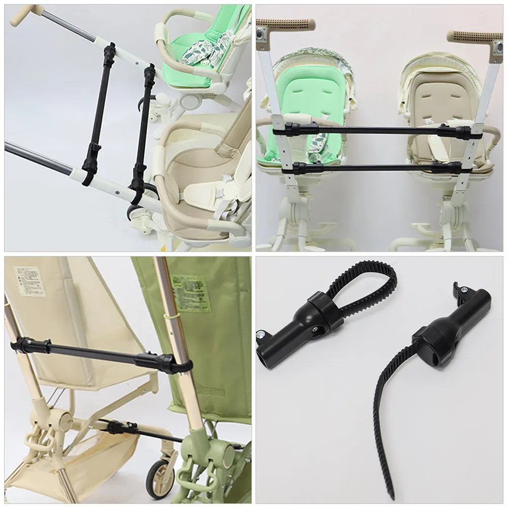 Adjustable Twin Stroller Connectors, Foldable Set of 2
