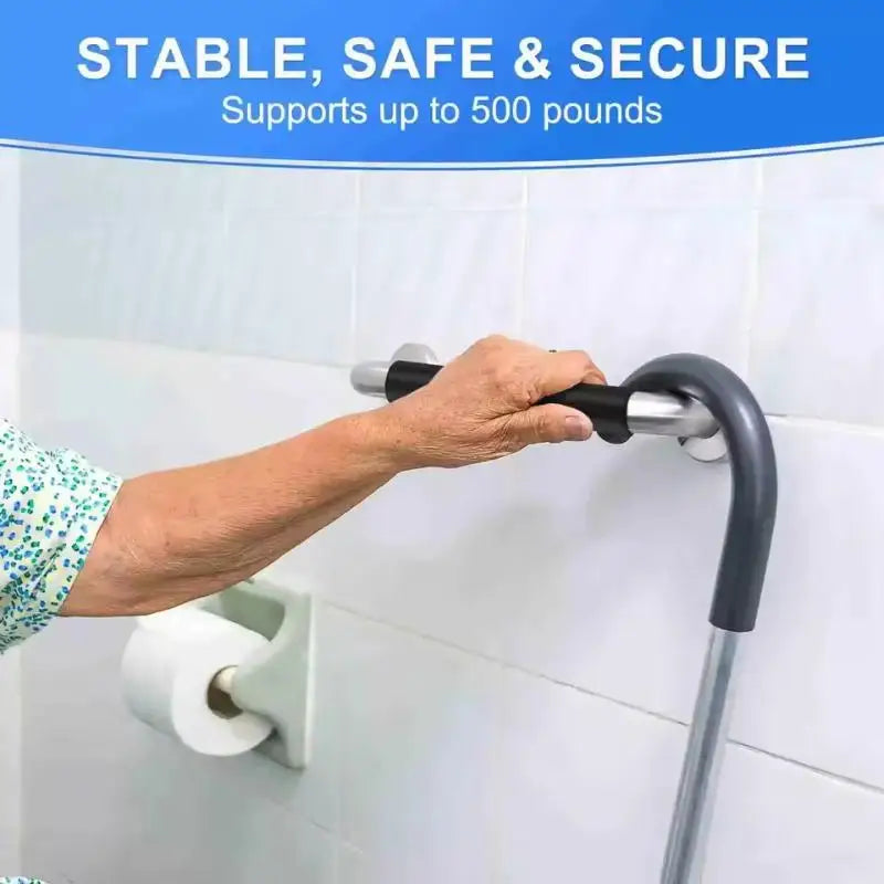Bathroom Grab Bar with Silicone Anti-Slip Handle
