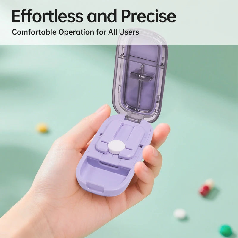 Adjustable Portable Pill Cutter with Hidden Blade