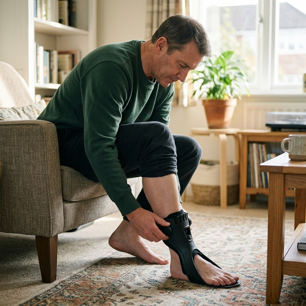 Adjustable AFO Foot Drop Brace - at home