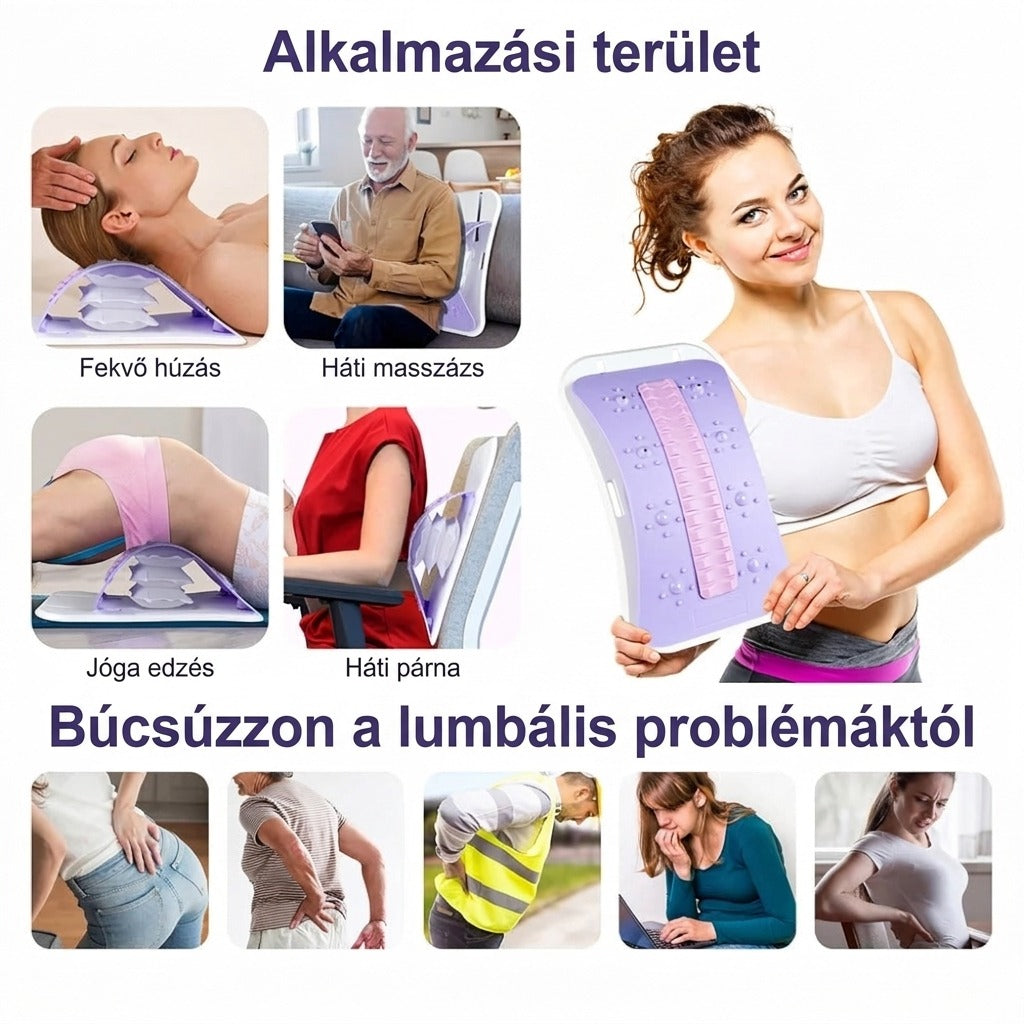 Alkalmazási terület: fekvő húzás, masszázs, jóga, párna és lumbális enyhítés