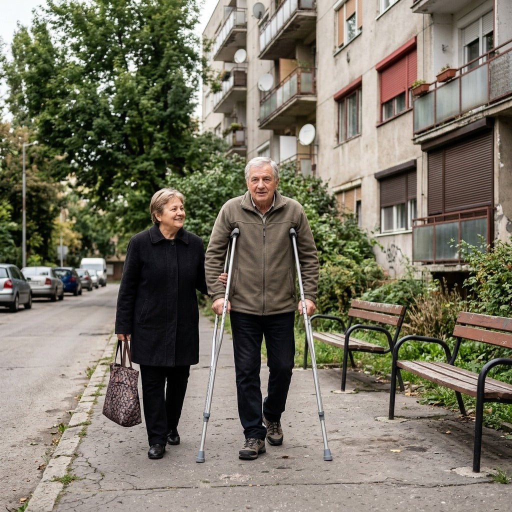 Állítható alumínium hónaljmankó - a mindennapokban